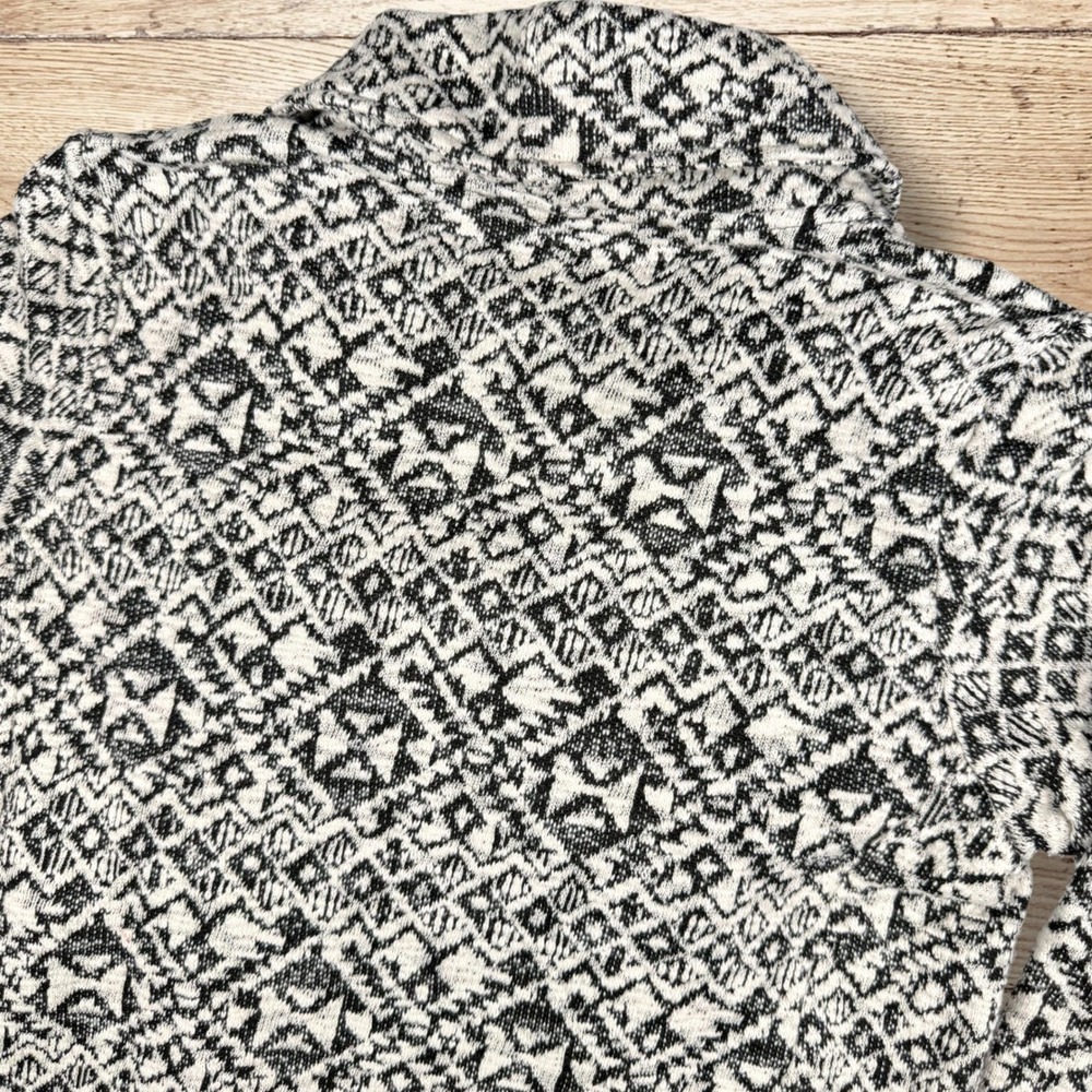 TRIBAL JEANS Womens Geometric Print Wrap Cardigan Long Sleeve Size M Black White - Picture 9 of 13
